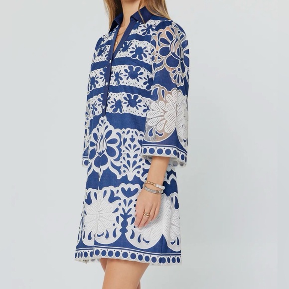 EXCELLENT!! Tuckernuck Borgo D U P E NWT Boutique Embroidered Lace Shift Xs S M - Picture 3 of 11